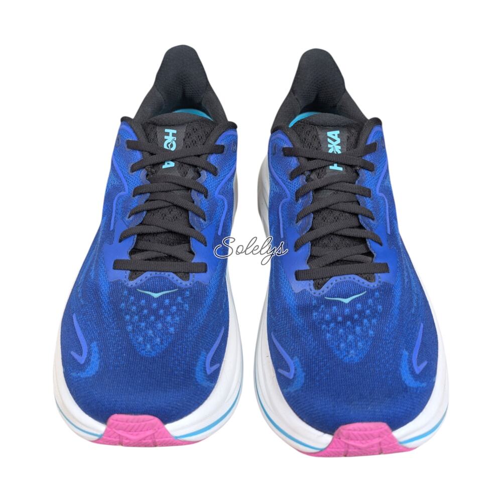 HOKA ONE Clifton 10 Night Sky Ultramarine Blue Black Running Sneaker Womens 9.5B